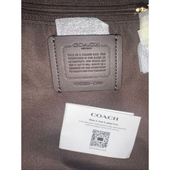 🔥🎁Nwt! Coach Sig Val Duffle Khaki Redwood Shouler Bag C2819 Msrp:$398.00 - Picture 6 of 7